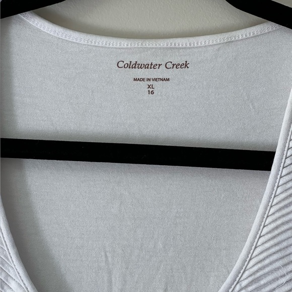 Coldwater Creek Size 16 🆕 white feather edge sleeveless tank top - Picture 3 of 7